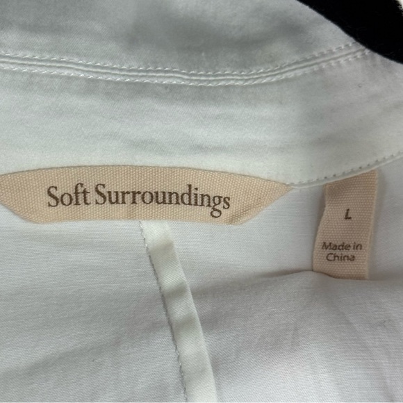 Soft Surroundings Ivory Long Sleeve Blouse Womens Size L - Picture 3 of 6